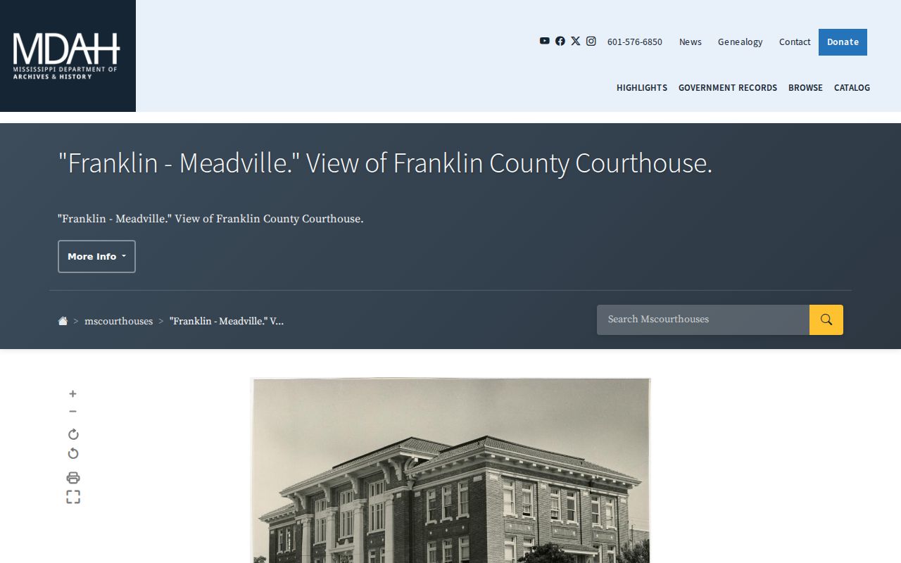 Franklin County court records historic courthouse source