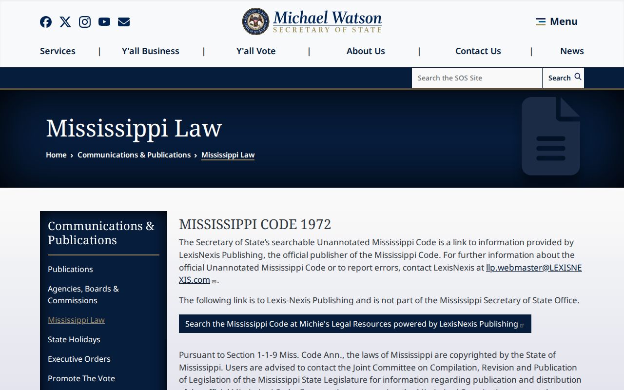 Franklin County court records Mississippi law source