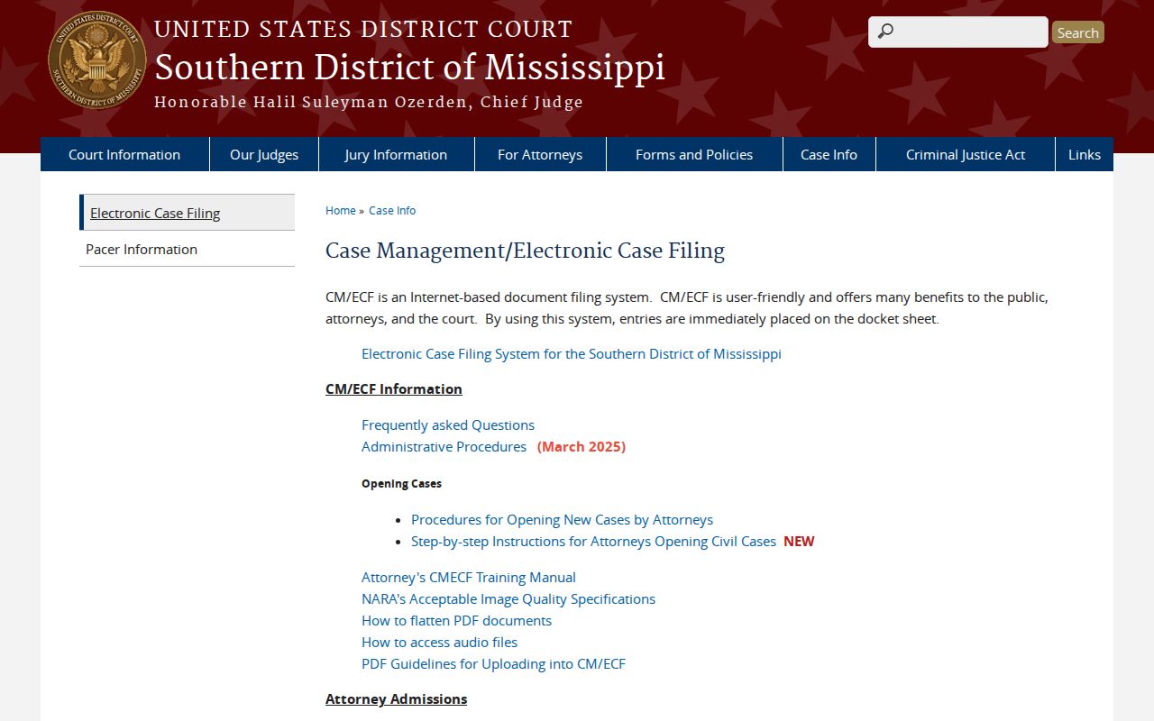 Franklin County criminal docket federal CM ECF distinction