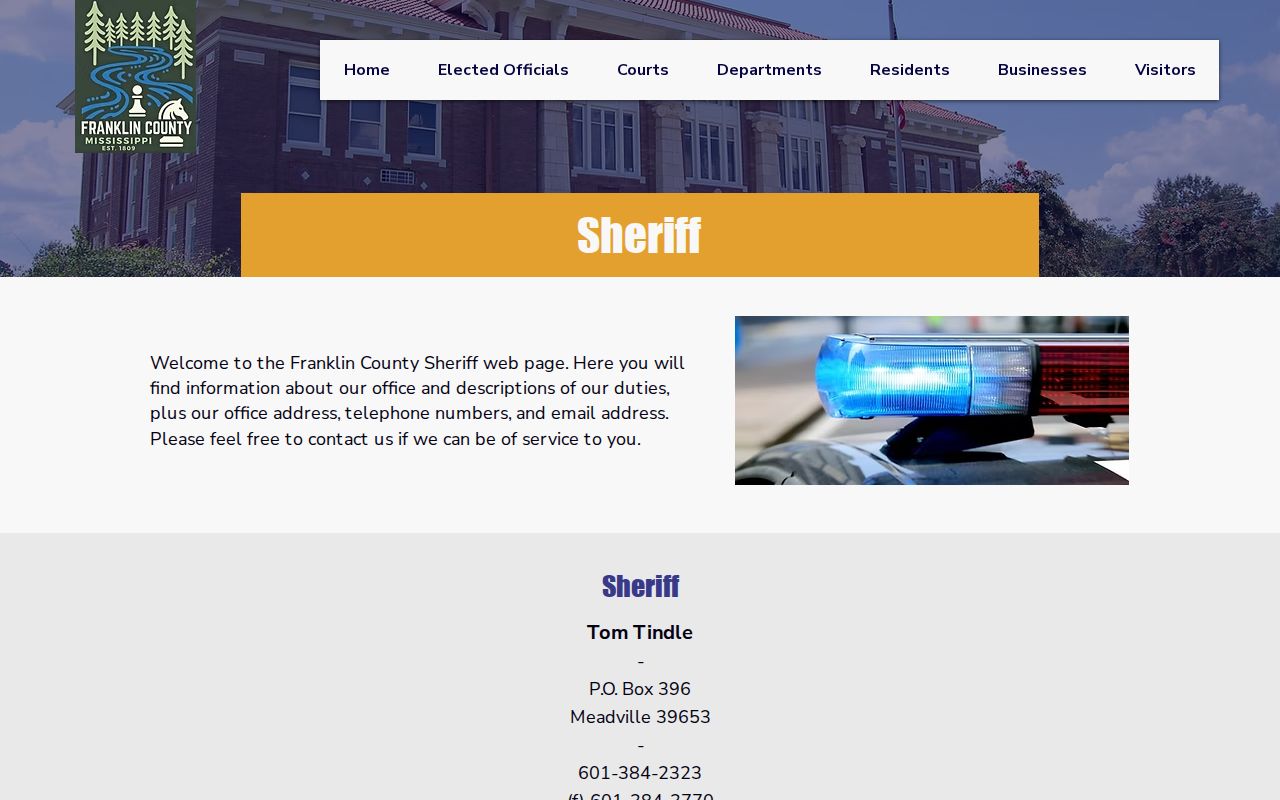 Franklin County traffic ticket sheriff records source